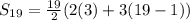 S_{19}=\frac{19}{2}(2(3)+3(19-1))