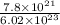 \frac{7.8 \times 10^{21}}{6.02 \times 10^{23}}