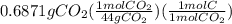 0.6871g CO_2(\frac{1mol CO_2}{44g CO_2})(\frac{1mol C}{1mol CO_2})