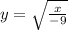 y = \sqrt{\frac{x}{-9} }