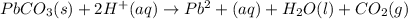 PbCO_3(s)+2H^+(aq)\rightarrow Pb^2+(aq)+H_2O(l)+CO_2(g)