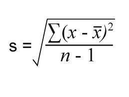 What is the formula for standard deviation? for quantitative literacy class.