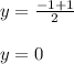 y=\frac{-1+1}{2}\\\\y=0