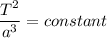 \dfrac{T^2}{a^3}=constant