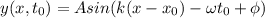 y(x,t_0) = A sin ( k (x-x_0) - \omega t_0 + \phi)