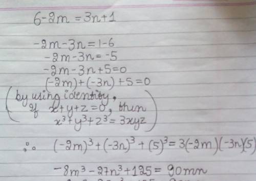 How to solve this linear equation 6-2m=3n+1?