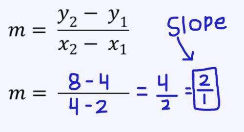 Find the slope of the line connecting the point (2,4) to the point (4,8)