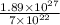 \frac{1.89\times 10^{27}}{7\times 10^{22}}