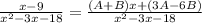 \frac{x-9}{x^2-3x-18} =\frac{(A+B)x +(3A-6B)}{x^2-3x-18}