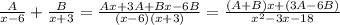\frac{A}{x-6}+\frac{B}{x+3} = \frac{Ax+3A+Bx-6B}{(x-6)(x+3)} = \frac{(A+B)x +(3A-6B)}{x^2-3x-18}