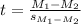 t=\frac{M_{1}-M_{2}}{s_{M_{1}-M_{2}}}