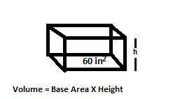 The volume of a rectangular prism is 840 in³. if the area of the base is 60 in², find its height. dr