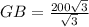 GB = \frac{200\sqrt{3}}{\sqrt{3}}