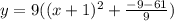 y=9((x+1)^2+\frac{-9-61}{9})