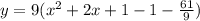 y=9(x^2+2x+1-1-\frac{61}{9})