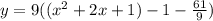 y=9((x^2+2x+1)-1-\frac{61}{9})