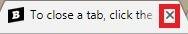 To close a tab, click the  button in the web page thumbnail on the tab switcher.