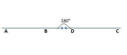 An angle with a measure of  is formed by two opposite rays. a. 90° b. 180° c. 270° d. 360°