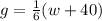 g=\frac{1}{6}(w+40)
