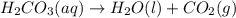 H_2CO_3(aq)\rightarrow H_2O(l)+CO_2(g)