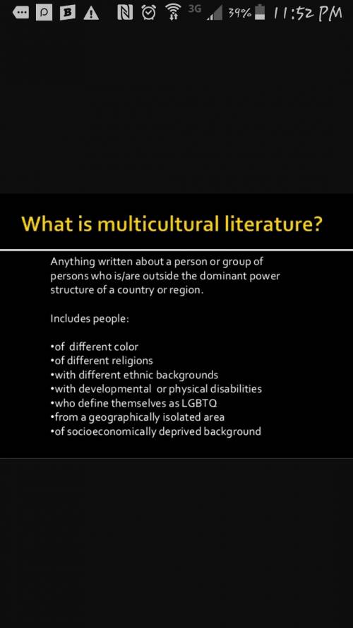 Ok so for my class i have to write about an issue that is found in multiculture literature. i can't