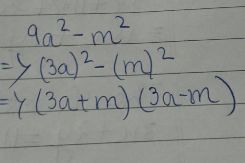 Factorise this equation  9a2-m2