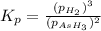K_p=\frac{(p_{H_2})^3}{(p_{AsH_3})^2}