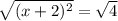 \sqrt{(x+2)^{2} } = \sqrt{4}