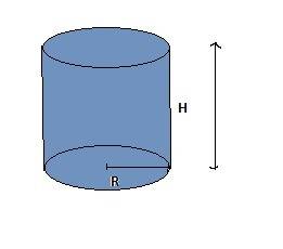 The height of a cylinder is equal to the diameter of the base. what expression represents the volume