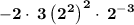 \bold{-2\cdot \:3\left(2^2\right)^2\cdot \:2^{-3}}