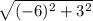 \sqrt{(-6)^2+3^2}