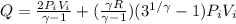 Q = \frac{2P_iV_i}{\gamma - 1} + (\frac{\gamma R}{\gamma - 1})(3^{1 / \gamma} - 1)P_i V_i