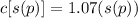 c[s(p)]=1.07(s(p))