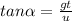 tan\alpha =\frac{gt}{u}