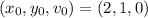 (x_0,y_0,v_0)= (2,1,0)