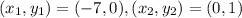(x_1,y_1)=(-7,0),(x_2,y_2)=(0,1)