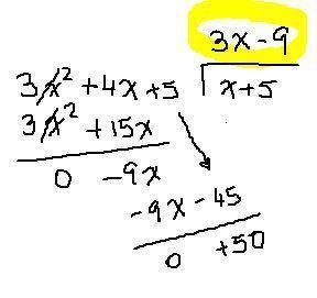 What is the quotient?  x+5√3x^2+4x+5