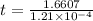 t=\frac{1.6607}{1.21\times 10^{-4}}