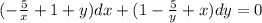 (-\frac{5}{x}+1+y)dx+(1-\frac{5}{y}+x)dy=0