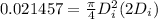 0.021457 = \frac{\pi}{4} D_i^2 (2D_i)