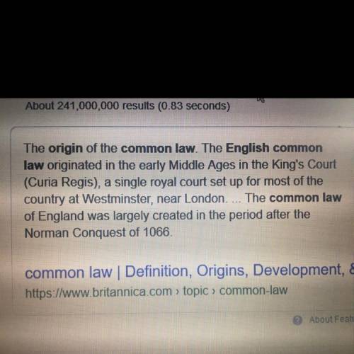 What is the origin of british common law?