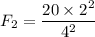 F_2=\dfrac{20\times 2^2}{4^2}