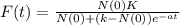 F(t)=\frac{N(0) K}{N(0)+(k-N(0))e^{-at} }