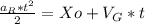 \frac{a_R*t^2}{2}=Xo+V_G*t
