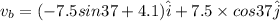 v_b=(-7.5sin37+4.1)\hat{i}+7.5\times cos37\hat{j}
