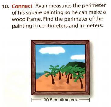 Ryan measure the perimeter of his square painting so he can make a wooden frame . find the perimeter