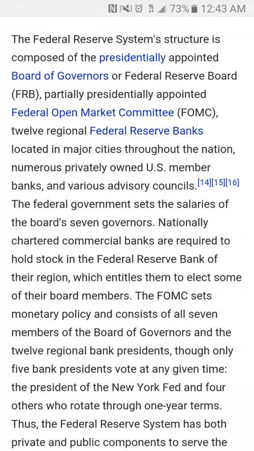 Who serves on the board of governors of the federal reserve?