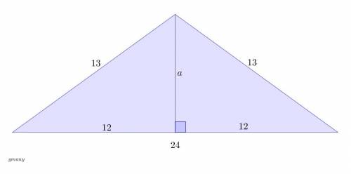 In the length of each leg of an isosceles triangle is 13 and the base is 24, the length of the altit