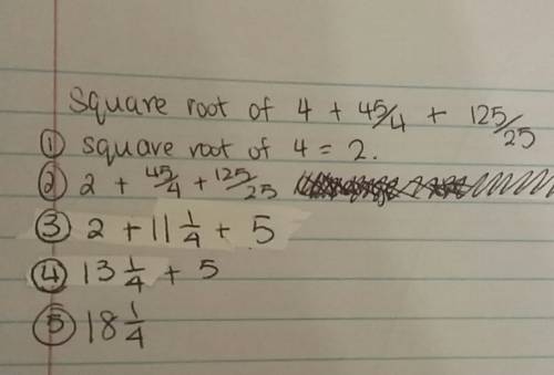 Square root of 4 plus 45 over 4 plus 125 over 25