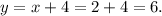 y=x+4=2+4=6.